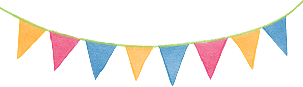 Stylized Watercolor Circus Bunting Flags